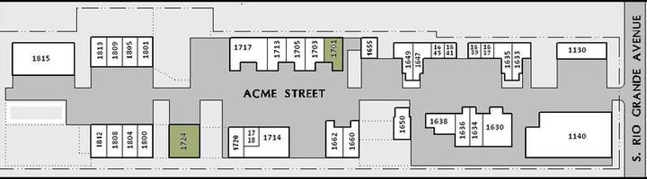1720 Acme Street - 2,500 SF plus yard - $3,100 - two loading doors, one office, two restrooms